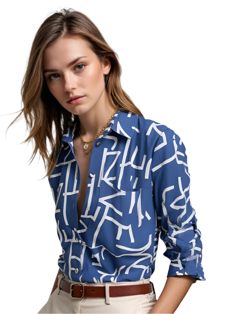 Witte Blouse Dames Omslagkraag Casual Ademend Materiaal 0