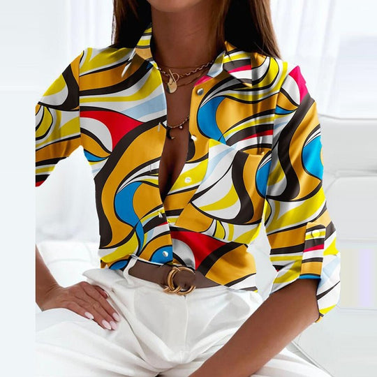 Witte Blouse Dames Omslagkraag Casual Ademend Materiaal 15