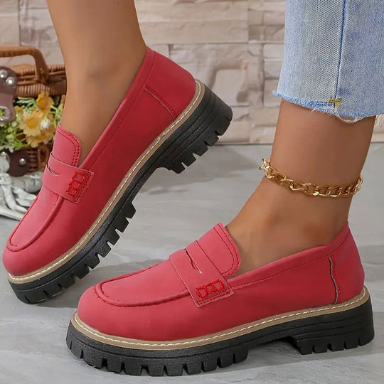 Zwarte Loafers Dames met Chunky Zool - Casual Suède Slip-On Schoenen 2