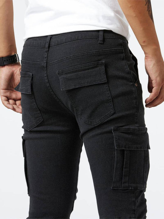 Herre Cargo Bukser Slim Fit 100% Bomuld Moderne Stil-5