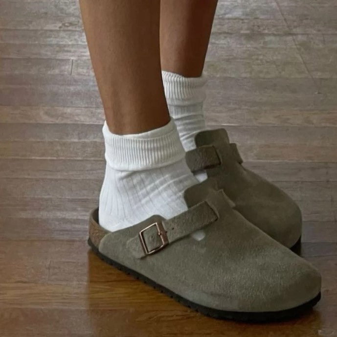 Sandaler Dam Tidlös Design Läder för Komfort och Stil-4