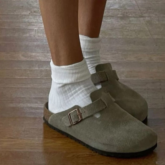 Sandaler Dam Tidlös Design Läder för Komfort och Stil-4