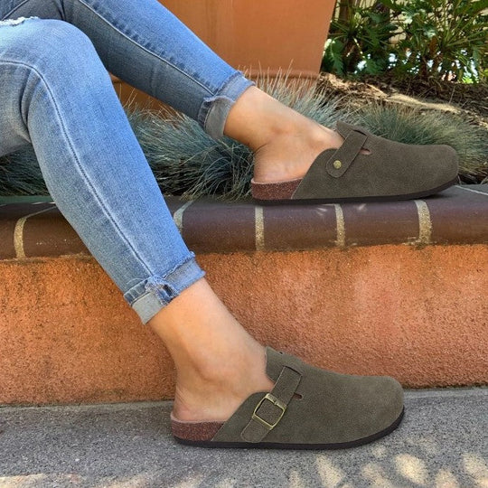Sandaler Dam Tidlös Design Läder för Komfort och Stil-3