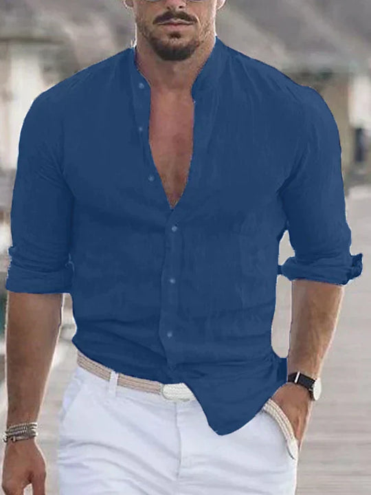 Variant image for Herre Skjorte Kortærmet 100% Linned Elegant Casual Stil-18