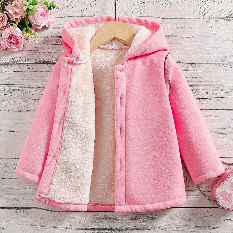 Palton de iarnă din fleece gros pentru fete
