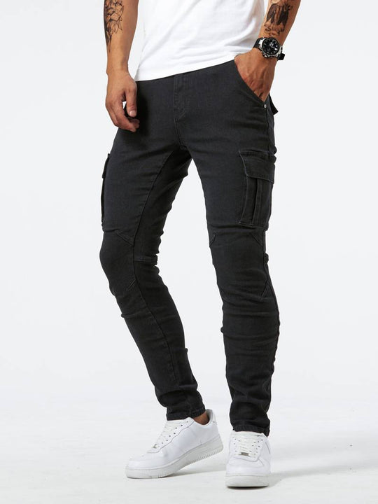 Herre Cargo Bukser Slim Fit 100% Bomuld Moderne Stil-2