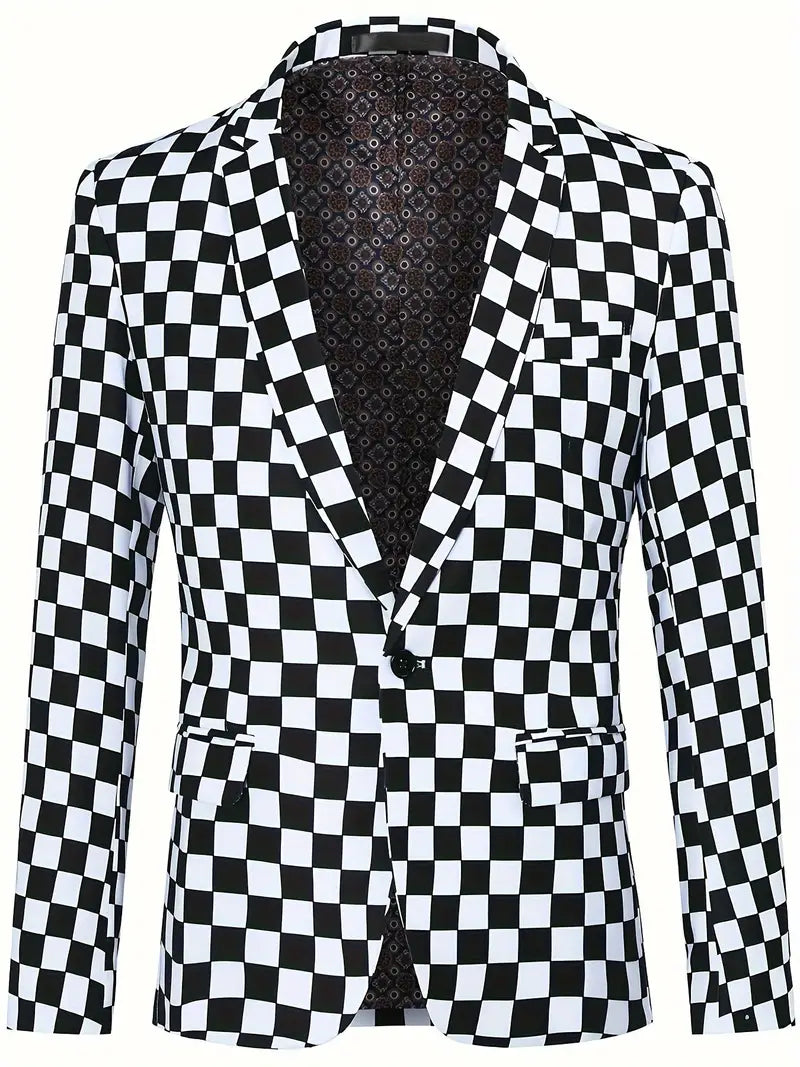 Variant image for Herre Vinterjakke med Skakmønster Elegant Design Polyester-1
