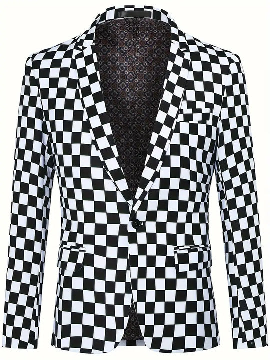 Variant image for Herre Vinterjakke med Skakmønster Elegant Design Polyester-1