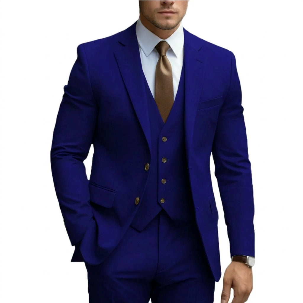 Costum Bărbătesc Din 3 Piese Cu Vestă Pentru Nunți Și Ocazii Speciale