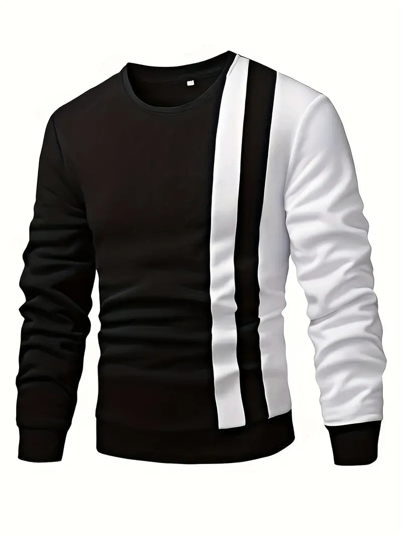 Variant image for Herre Pullover Farveblok Rund Hals 100% Blød Akryl-1