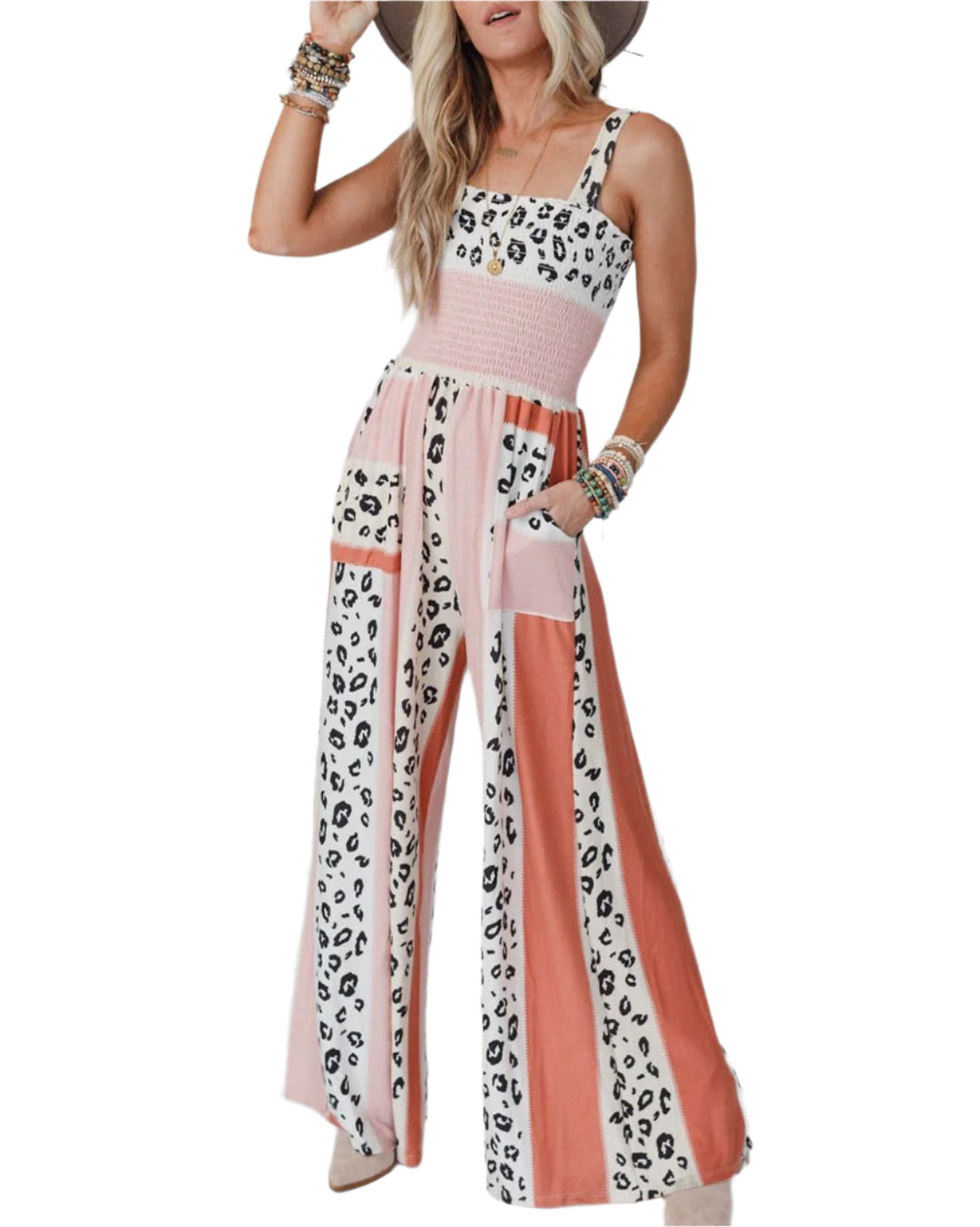 Dam Jumpsuit Elegant Bredbenad Polyester-1