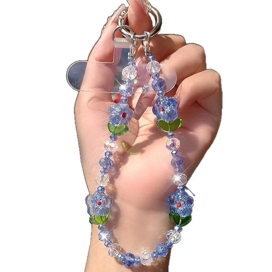 Șnur Telefon Floral cu Mărgele Colorate pentru Femei 4