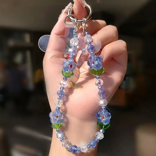 Șnur Telefon Floral cu Mărgele Colorate pentru Femei 6
