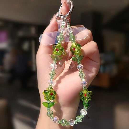 Șnur Telefon Floral cu Mărgele Colorate pentru Femei 7