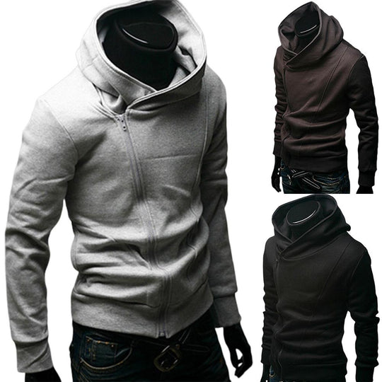 Herre Sweatshirt Lynlås 100% Bomuld Moderne Design-1