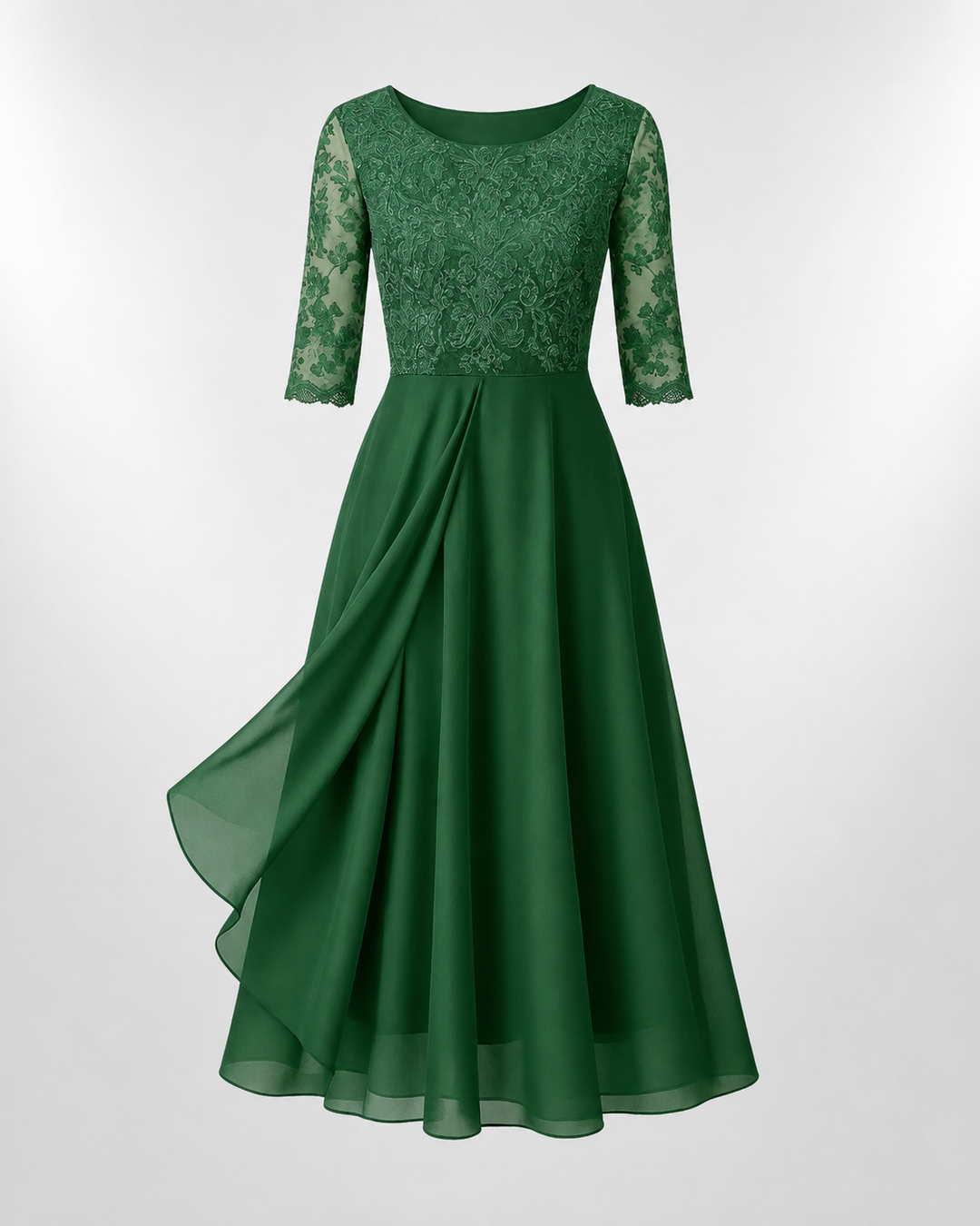 Asymetrické krajkové šaty pro elegantní večer