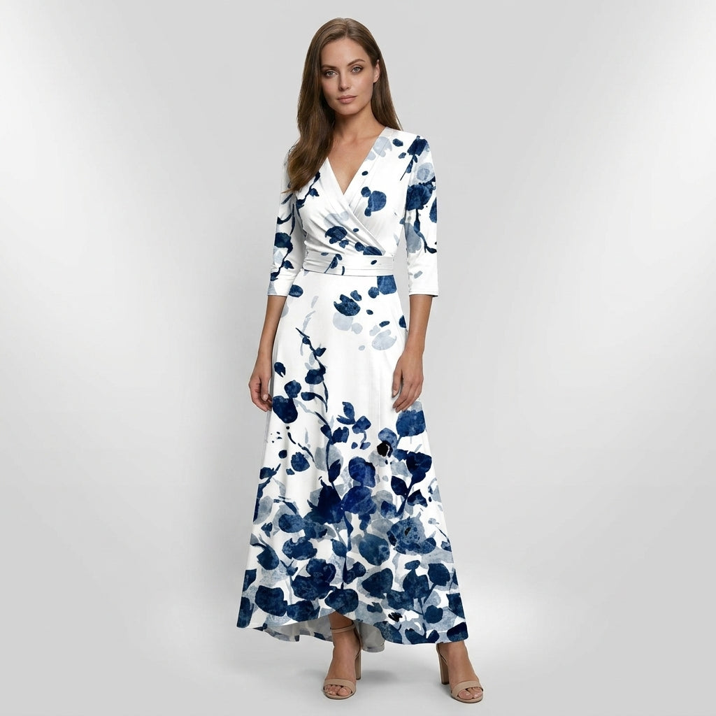 Rochie Elegantă De Damă Cu Motive Florale