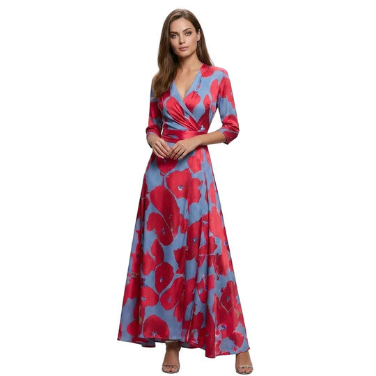 Rochie Elegantă De Damă Cu Motive Florale