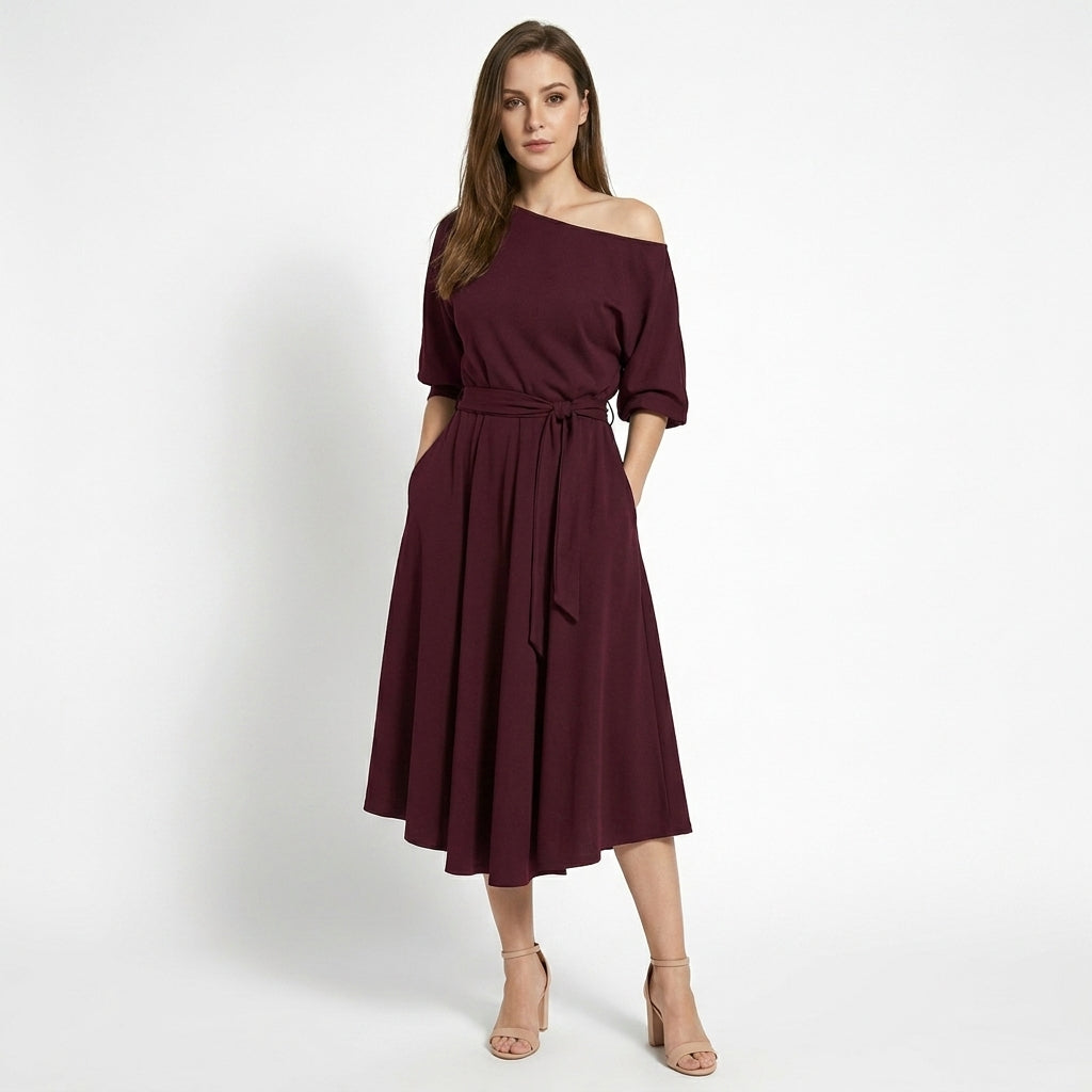 Rochie Maxi Femei cu Talie Legată Stil pentru Primăvară și Vară