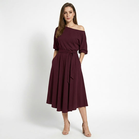 Rochie Maxi Femei cu Talie Legată Stil pentru Primăvară și Vară