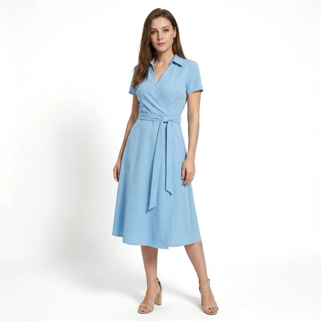 Rochie Maxi Femei cu Talie Legată Stil pentru Primăvară și Vară