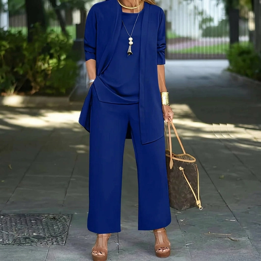 Set Femei Trei Piese Cu Pantaloni Și Sacou Casual Confortabil